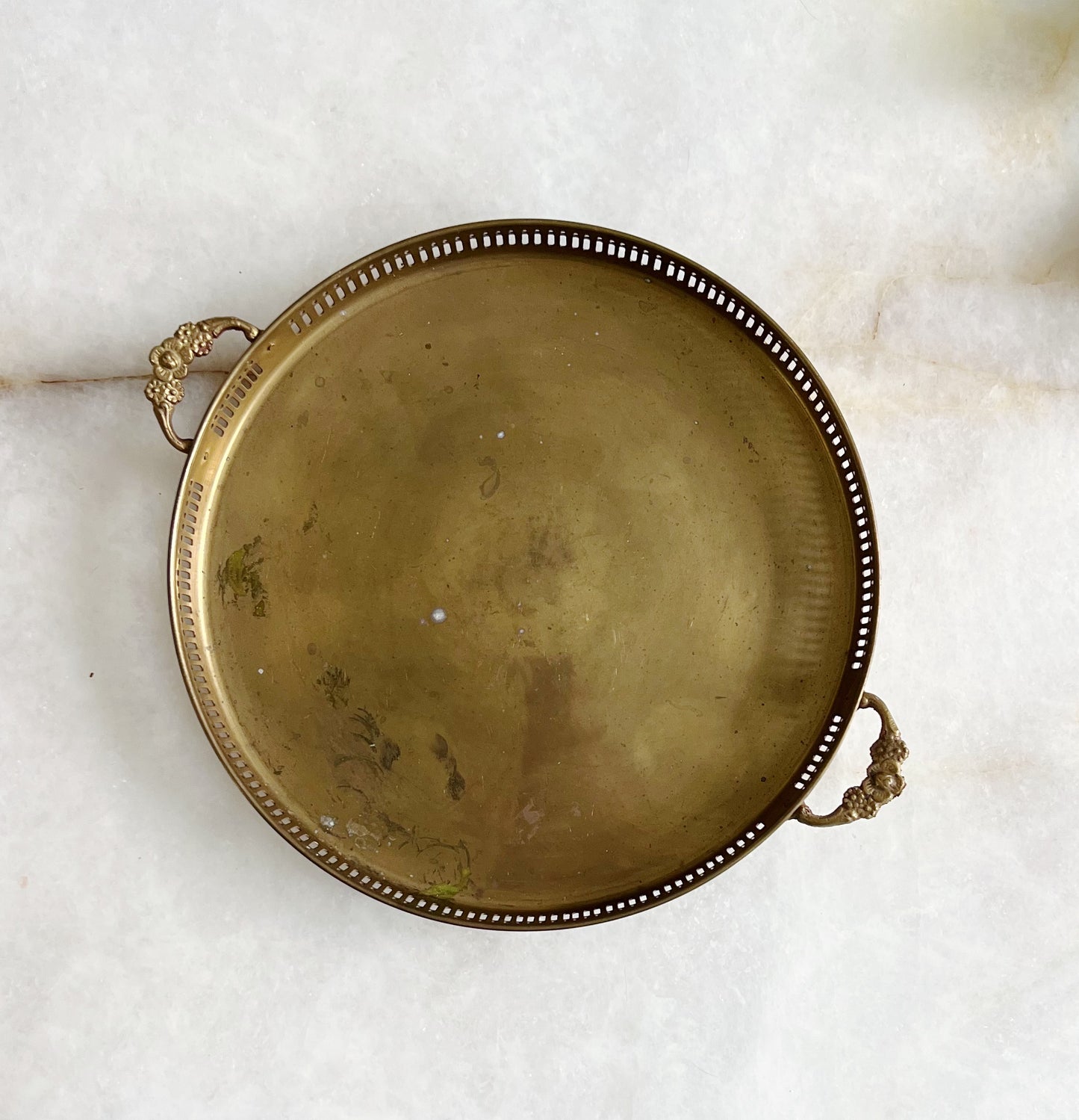 Vintage brass serving trays headed