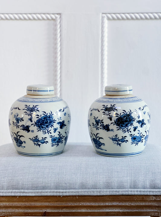 Blue & White Floral Tea Jar