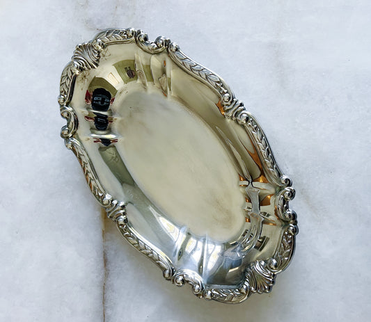 Vintage oval silver serving tray