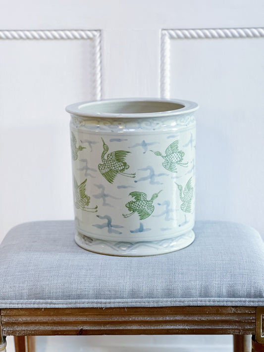 Green & Blue Porcelain Orchid Pot