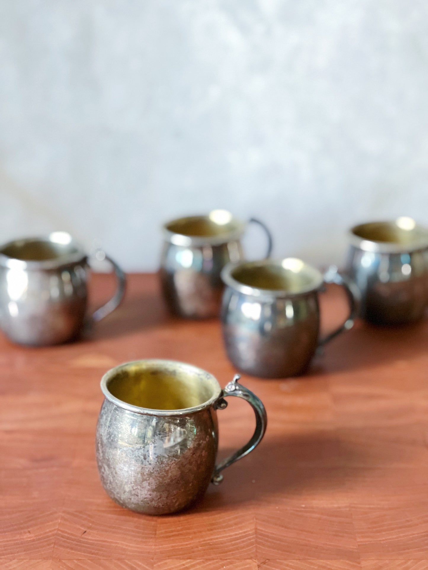 Set of vintage silver cocktail cups